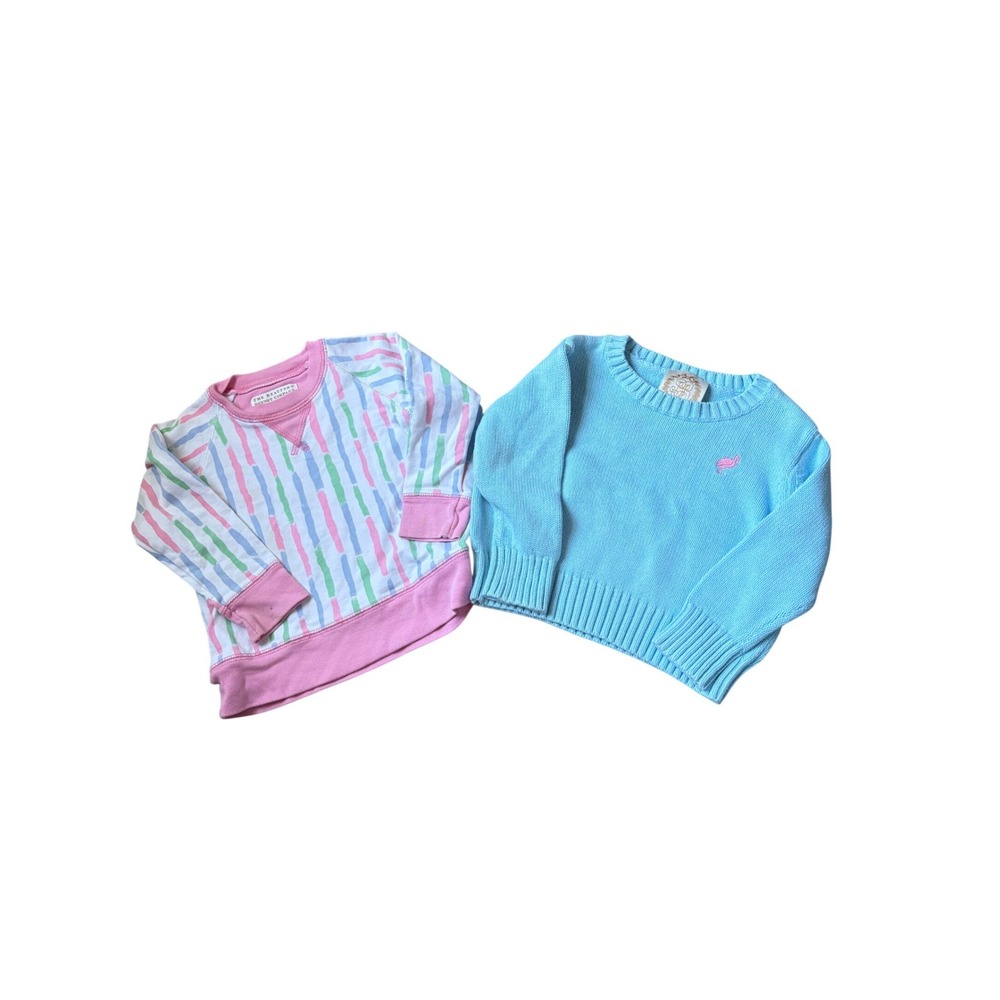 Beaufort Bonnet Company Toddler Top Bundle Blue‎ Knit Sweater Pink Stripe 18-24M